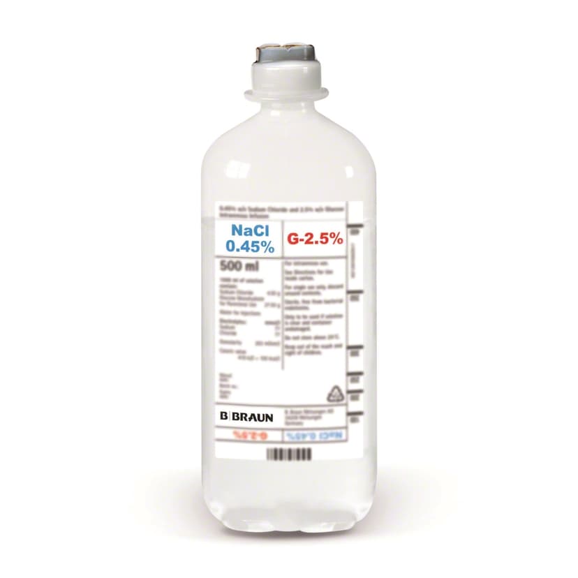 Sodium Chloride 0.45% with Glucose 2.5%-Standard solution for infusion